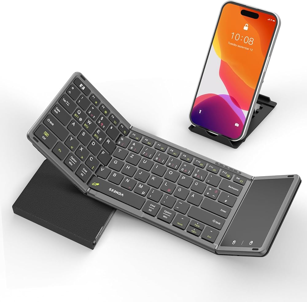 Foldable Bluetooth Keyboard with Touchpad