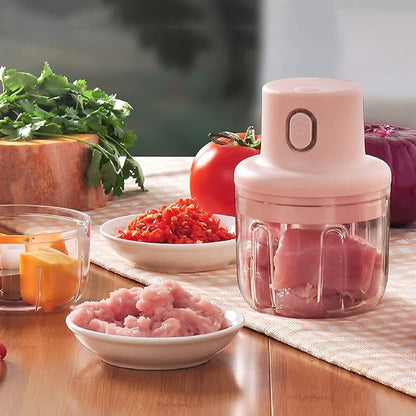 250ML USB Rechargeable Mini Food Chopper – Portable Electric Garlic & Vegetable Grinder