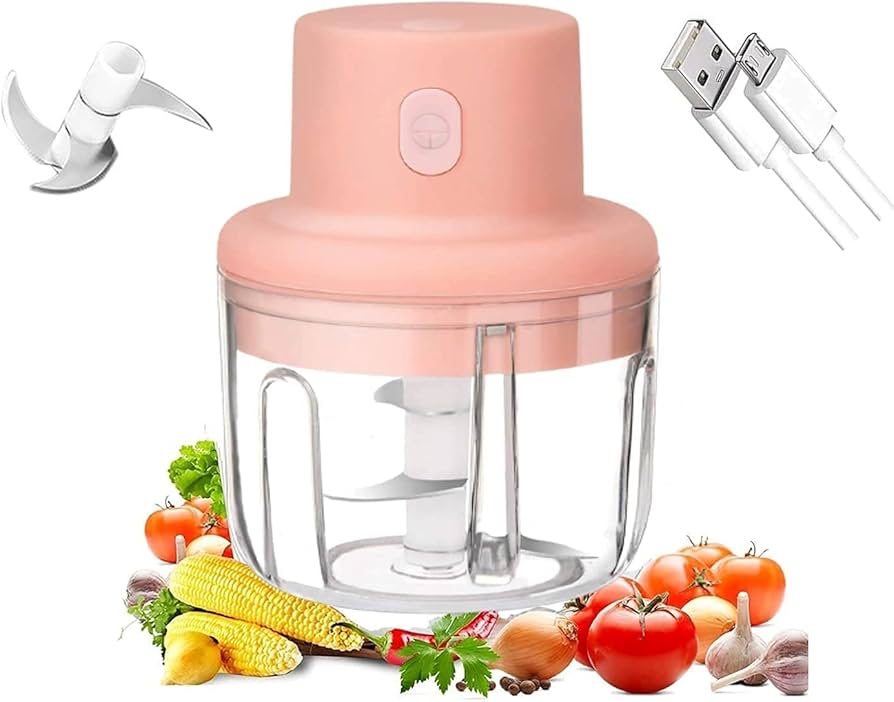 250ML USB Rechargeable Mini Food Chopper – Portable Electric Garlic & Vegetable Grinder