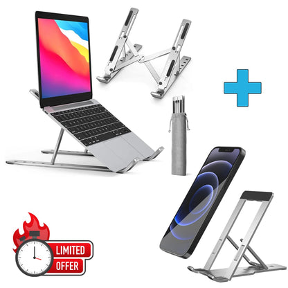 Folding Adjustable Aluminum Laptop Stand – Portable Ergonomic Laptop Holder