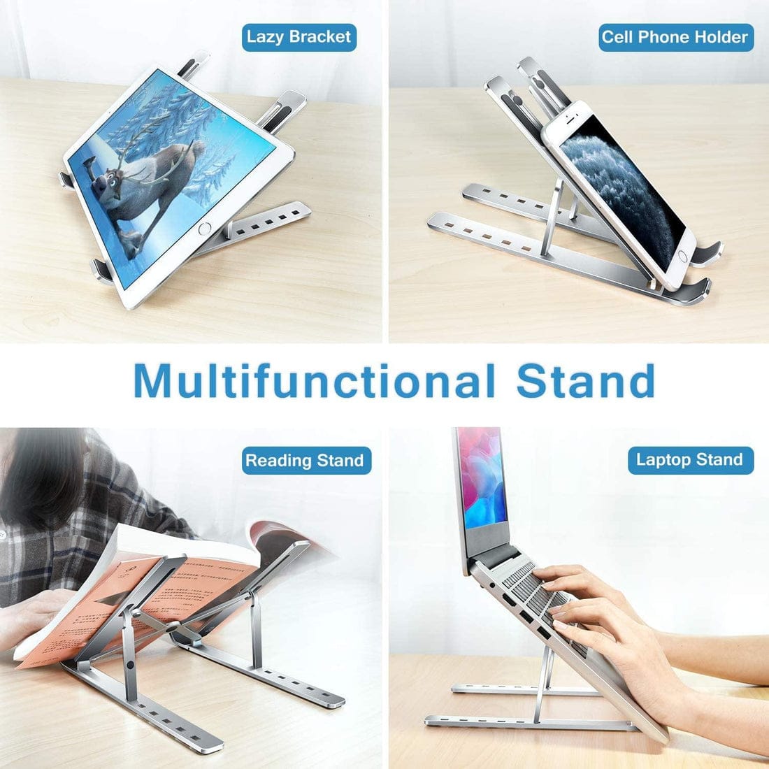 Folding Adjustable Aluminum Laptop Stand – Portable Ergonomic Laptop Holder