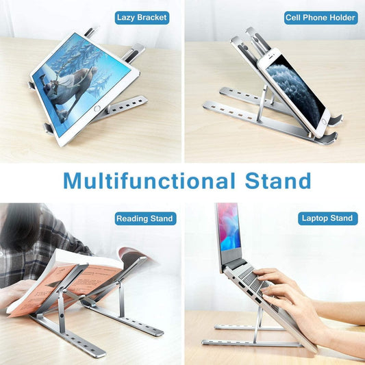 Folding Adjustable Aluminum Laptop Stand – Portable Ergonomic Laptop Holder