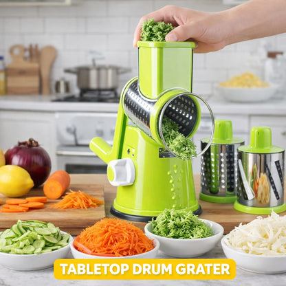 Vegetable Cutter - 3 in 1 Multifunctional Vegetable Slicer And Drum Cutter