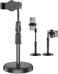 Dual Swivel Cell Phone Desk Tripod Stand Holder for Video