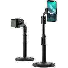 Dual Swivel Cell Phone Desk Tripod Stand Holder for Video